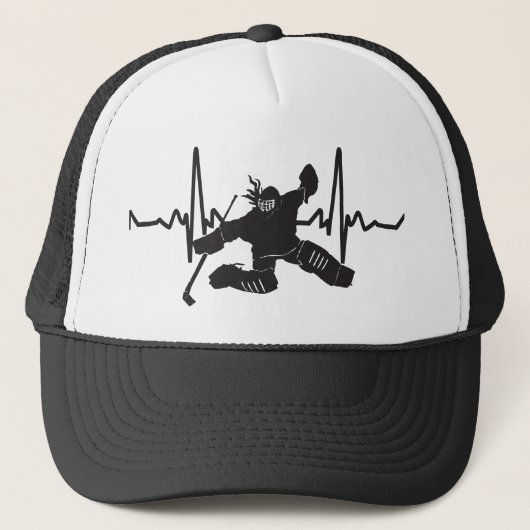 vrouw goalie hockey hartslag trucker pet (Voorkant)
