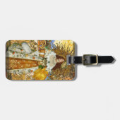  vrouw Golden Sun: Leo Zodiac Collage Art Bagagelabel (Voorkant horizontaal)