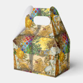  vrouw Golden Sun: Leo Zodiac Collage Art Bedankdoosjes (Achterkant)