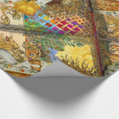  vrouw Golden Sun: Leo Zodiac Collage Art Cadeaupapier (Hoek)