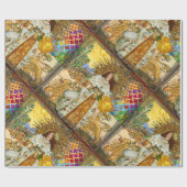  vrouw Golden Sun: Leo Zodiac Collage Art Cadeaupapier (Vlak)