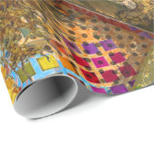  vrouw Golden Sun: Leo Zodiac Collage Art Cadeaupapier (Rol Hoek)