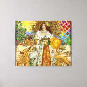  vrouw Golden Sun: Leo Zodiac Collage Art Canvas Afdruk (Voorkant)