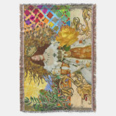  vrouw Golden Sun: Leo Zodiac Collage Art Deken (Voorkant Verticaal)