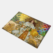  vrouw Golden Sun: Leo Zodiac Collage Art Deurmat (Schuin)