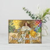  vrouw Golden Sun: Leo Zodiac Collage Art Kaart (Staand voorkant)