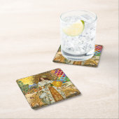  vrouw Golden Sun: Leo Zodiac Collage Art Kartonnen Onderzetters (Insitu)