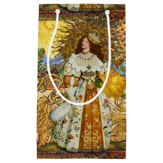  vrouw Golden Sun: Leo Zodiac Collage Art Klein Cadeauzakje (Voorkant)