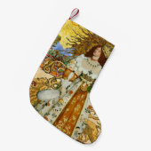  vrouw Golden Sun: Leo Zodiac Collage Art Kleine Kerstsok (Voorkant (Hangend))