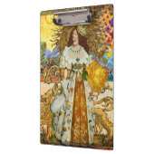  vrouw Golden Sun: Leo Zodiac Collage Art Klembord (Links)