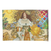  vrouw Golden Sun: Leo Zodiac Collage Art Kussensloop (Voorkant)