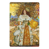 vrouw Golden Sun: Leo Zodiac Collage Art Mini Klembord (Achterkant)