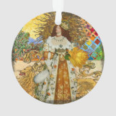  vrouw Golden Sun: Leo Zodiac Collage Art Ornament (achterkant)