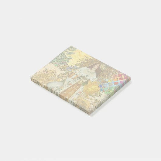  vrouw Golden Sun: Leo Zodiac Collage Art Post-it® Notes (Schuin)