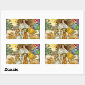  vrouw Golden Sun: Leo Zodiac Collage Art Rechthoekige Sticker (Vel)