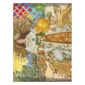  vrouw Golden Sun: Leo Zodiac Collage Art Tafelkleed (Voorkant)