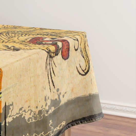  vrouw Golden Sun: Leo Zodiac Collage Art Tafelkleed (Voorbeeld)