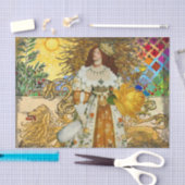  vrouw Golden Sun: Leo Zodiac Collage Art Tissuepapier (Craft)