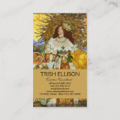  vrouw Golden Sun: Leo Zodiac Collage Art Visitekaartje (Achterkant)