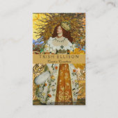  vrouw Golden Sun: Leo Zodiac Collage Art Visitekaartje (Voorkant)