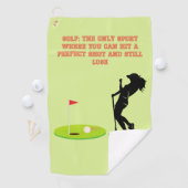 Vrouw Golf Lover Perfect Shot Golfhanddoek (Insitu)