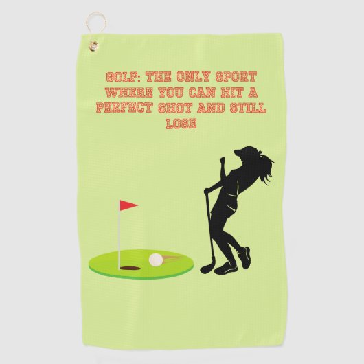 Vrouw Golf Lover Perfect Shot Golfhanddoek (Voorkant)
