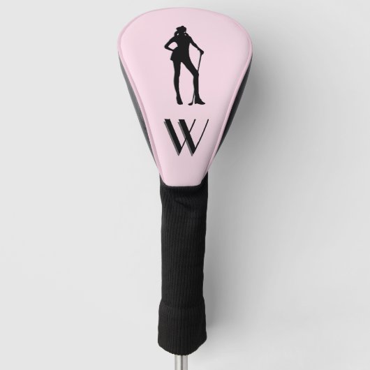 Vrouw Golf Pink Sport Monogram Golfheadcover (Voorkant)