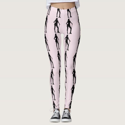Vrouw Golf Roze Sport Leggings (Voorkant)