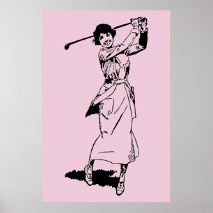  Vrouw Golfer 1921 Poster