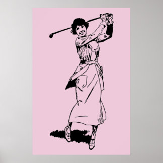  Vrouw Golfer 1921 Poster