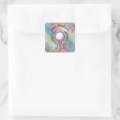 Vrouw Golfer Aangepast Monogram Ontwerp Vierkante Sticker (Tas)