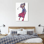 Vrouw golfer canvas afdruk (Insitu (Slaapkamer))