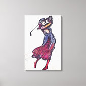 Vrouw golfer canvas afdruk (Voorkant)