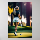 Vrouw Golfer - Canvas Art Print (Voorkant)