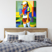 Vrouw Golfer - Canvas Art Print (Insitu (Slaapkamer))