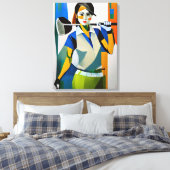 Vrouw Golfer - Canvas Art Print (Insitu (Slaapkamer))
