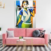 Vrouw Golfer - Canvas Art Print (Insitu (Woonkamer))