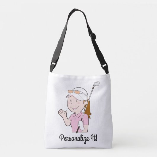 Vrouw Golfer Crossbody Tas (Achterkant)