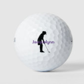 Vrouw Golfer Design Golf Balls Golfballen (Voorkant)