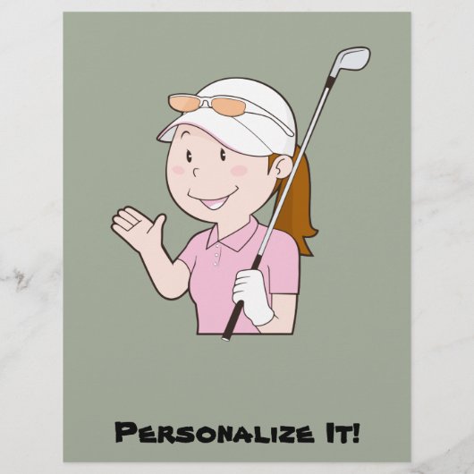 Vrouw Golfer Flyer (Achterkant)