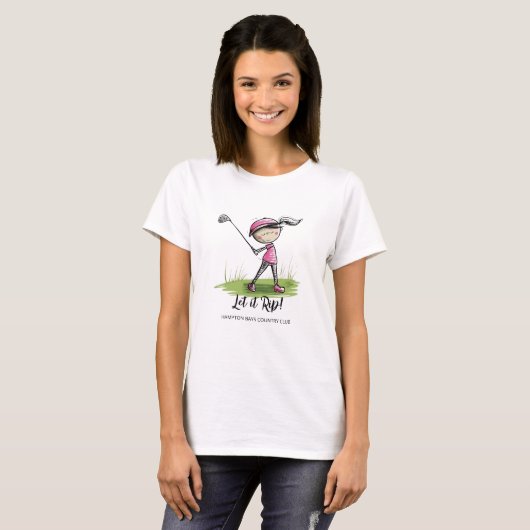 Vrouw Golfer Fun T-shirt (Voorkant volledig)