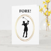 Vrouw Golfer Funny Birthday Kaart (Gele Bloem)