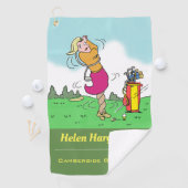 Vrouw Golfer Gets In A Twist Golfhanddoek (Insitu)