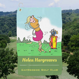 Vrouw Golfer Gets In A Twist Golfhanddoek