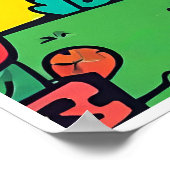 Vrouw Golfer- Golf Art Print (Hoek)