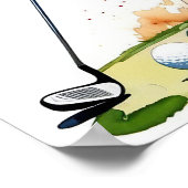 Vrouw Golfer - Golf Art Print (Hoek)