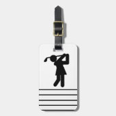 Vrouw Golfer - Golfsymbool Bagagelabel (Voorkant verticaal)