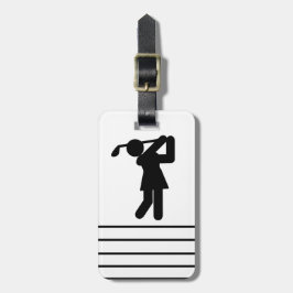 Vrouw Golfer - Golfsymbool Bagagelabel