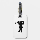 Vrouw Golfer - Golfsymbool Bagagelabel (Achterkant verticaal)