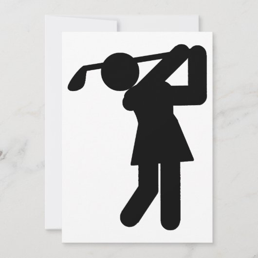 Vrouw Golfer - Golfsymbool Kaart (Voorkant)